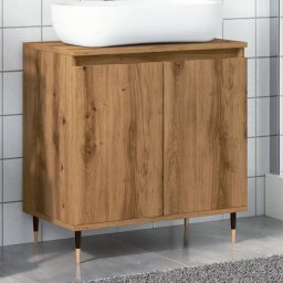 Gossi dulap de baie, stejar artizanal, 58x33x60 cm, lemn prelucrat