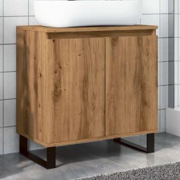 Gossi dulap de baie, stejar artizanal, 58x33x60 cm, lemn prelucrat