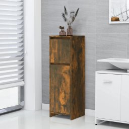 Gossi dulap de baie, stejar fumuriu, 30x30x95 cm, lemn prelucrat