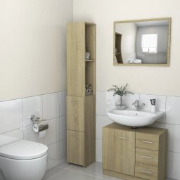 Gossi dulap de baie, stejar sonoma, 25x26,5x170 cm, lemn prelucrat