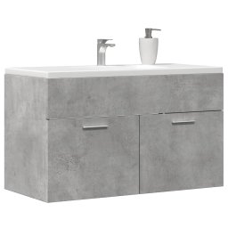 Gossi dulap de chiuveta baie gri beton, 90x38,5x46 cm, lemn prelucrat