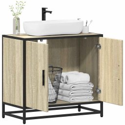 Gossi dulap de chiuveta baie stejar sonoma 65x33x60 cm lemn prelucrat
