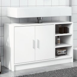 Gossi dulap de chiuveta, alb, 90x29x55 cm, lemn prelucrat
