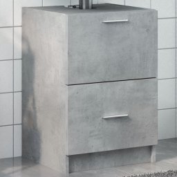 Gossi dulap de chiuveta, gri beton, 40x37x59 cm, lemn prelucrat