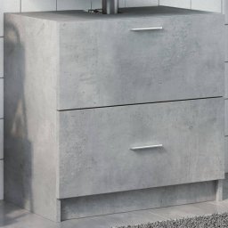 Gossi dulap de chiuveta, gri beton, 59x37x59 cm, lemn prelucrat