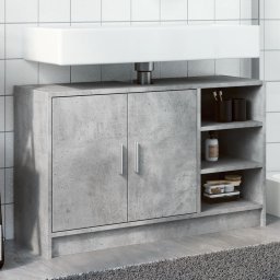 Gossi dulap de chiuveta, gri beton, 90x29x55 cm, lemn prelucrat