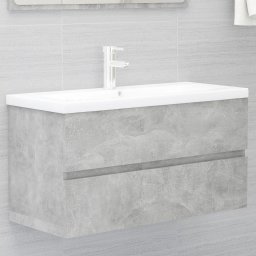 Gossi dulap de chiuveta, gri beton, 90x38,5x45 cm, lemn prelucrat