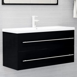 Gossi dulap de chiuveta, negru, 100x38,5x48 cm, lemn prelucrat