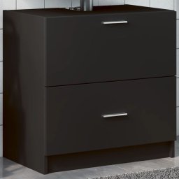 Gossi dulap de chiuveta, negru, 59x37x59 cm, lemn prelucrat