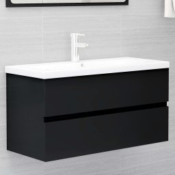 Gossi dulap de chiuveta, negru, 90x38,5x45 cm, pal