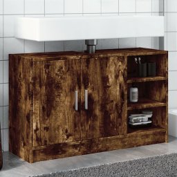 Gossi dulap de chiuveta, stejar fumuriu, 90x29x55 cm, lemn prelucrat