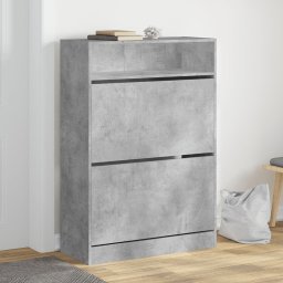 Gossi dulap de pantofi 2 sertare rabatabile, gri beton, 80x34x116 cm