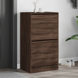 Gossi dulap de pantofi 2 sertare rabatabile, stejar maro, 60x42x108cm
