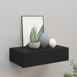 Gossi dulap de perete cu sertare, negru, 40x23,5x10 cm, mdf