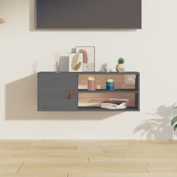 Gossi dulap de perete, gri, 80x30x30 cm, lemn masiv de pin