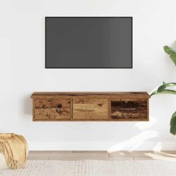 Gossi dulap de perete, lemn invechit, 88x26x18,5 cm, lemn prelucrat