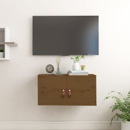 Gossi dulap de perete, maro miere, 60x30x30 cm, lemn masiv de pin