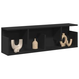 Gossi dulap de perete, negru, 100x20x30 cm, lemn prelucrat