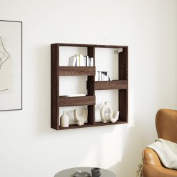 Gossi dulap de perete, stejar maro, 80x15x80 cm, lemn prelucrat