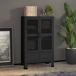 Gossi dulap industrial de depozitare, negru, 70x40x115 cm, metal