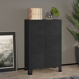 Gossi dulap industrial de depozitare, negru, 75x40x115 cm, metal