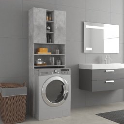 Gossi dulap masina de spalat, gri beton, 64x25,5x190 cm