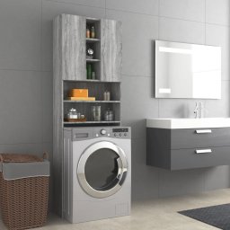 Gossi dulap masina de spalat, gri sonoma, 64x25,5x190 cm