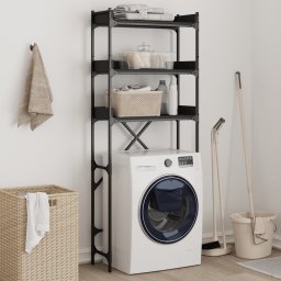 Gossi dulap masina de spalat, negru, 67x25x163 cm lemn prelucrat