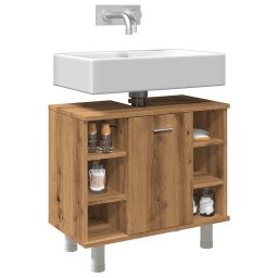 Gossi dulap pentru baie stejar artizanal, 60x32x53,5cm lemn prelucrat