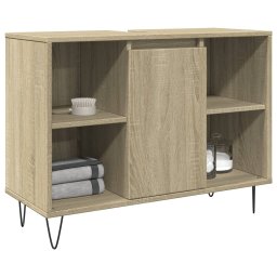 Gossi dulap pentru baie, stejar sonoma, 80x33x60 cm, lemn compozit