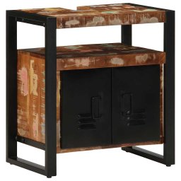 Gossi dulap pentru chiuveta de baie 55x35x60 cm lemn masiv recuperat