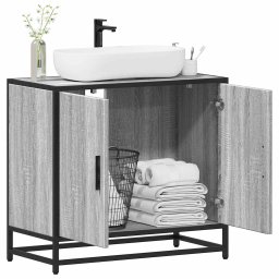 Gossi dulap pentru chiuveta de baie gri sonoma 65x33x60 cm lemn