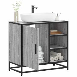 Gossi dulap pentru chiuveta de baie gri sonoma 65x33x60 cm lemn