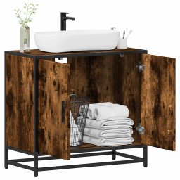 Gossi dulap pentru chiuveta de baie stejar afumat 65x33x60 cm lemn