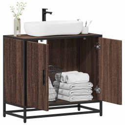 Gossi dulap pentru chiuveta de baie stejar maro 65x33x60 cm lemn