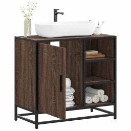 Gossi dulap pentru chiuveta de baie stejar maro 65x33x60 cm lemn