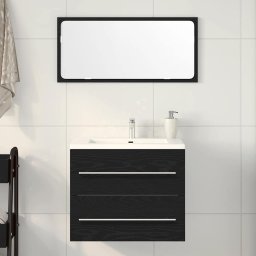 Gossi dulap pentru chiuveta de baie stejar negru lemn prelucrat