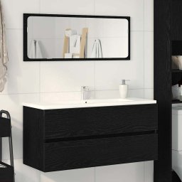 Gossi dulap pentru chiuveta stejar negru 100x38,5x45cm lemn prelucrat