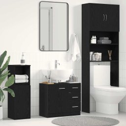 Gossi dulap pentru chiuveta stejar negru 63x30x54 cm lemn prelucrat