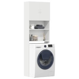 Gossi dulap pentru masina de spalat alb 64x24x190 cm lemn prelucrat