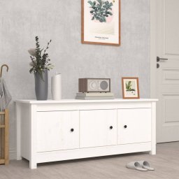 Gossi dulap pentru pantofi, alb, 110x38x45,5 cm, lemn masiv pin
