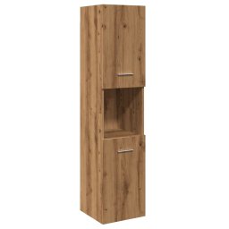 Gossi dulap suspendat de baie, stejar artizanal, 30x30x130 cm, lemn