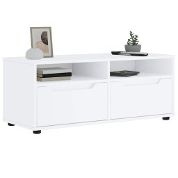 Gossi dulap tv "visnes" alb 100x40x38 cm lemn de prelucrare