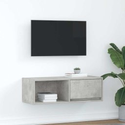Gossi dulap tv beton gri 80x31x25,5 cm lemn prelucrat