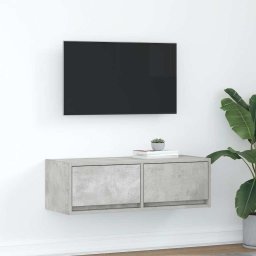Gossi dulap tv beton gri 80x31x25,5 cm lemn prelucrat