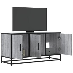 Gossi dulap tv gri sonoma, 100x35x50 cm lemn prelucrat si metal
