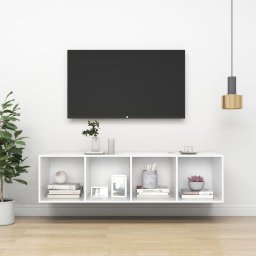 Gossi dulap tv montat pe perete, alb, 37x37x142,5 cm, pal