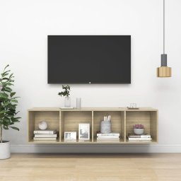 Gossi dulap tv montat pe perete, stejar sonoma, 37x37x142,5 cm, pal