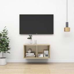 Gossi dulap tv montat pe perete, stejar sonoma, 37x37x72 cm, pal
