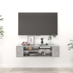 Gossi dulap tv suspendat, gri beton, 100x30x26,5 cm, pal
